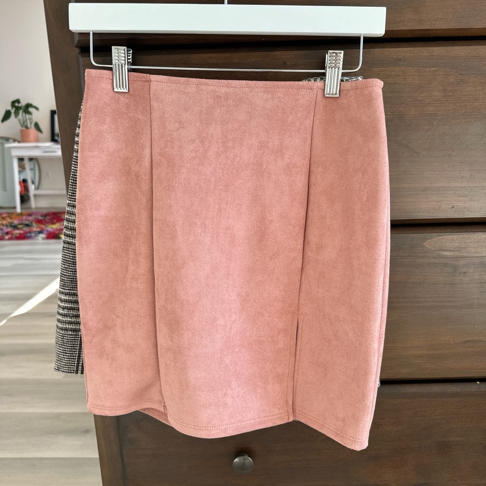 Pink Suede Skirt